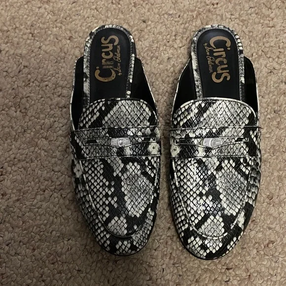 Circus by Sam Edelman Gray Snake Print penny Loafers - Picture 3 of 9